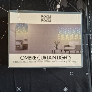 Ombre Curtain Lights - Blue, Mint, and Warm White